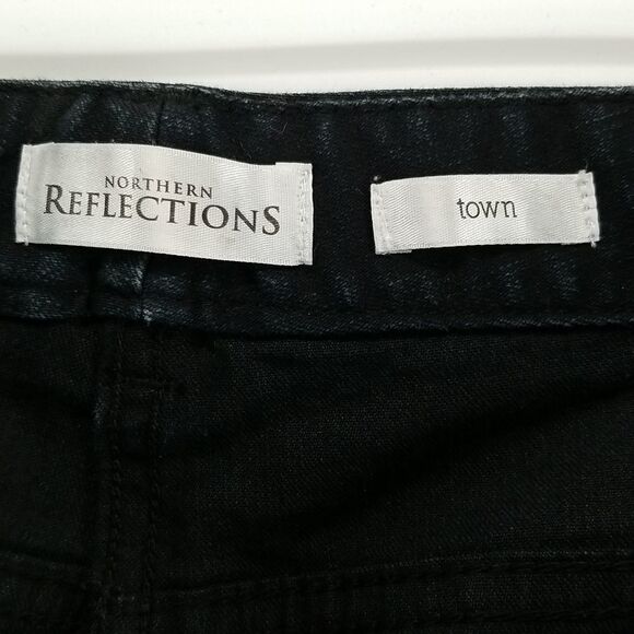 🎁5/$25 Northern Reflections Jeans Women's Size 12 Black Town Front Button Zip - Picture 9 of 10